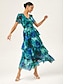 cheap Maxi Dresses-Flowy Multicolor Tiered Chiffon Dress