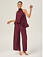 cheap Matching Sets-Romantic Chiffon Halter Neck Set