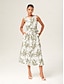 cheap Midi Dresses-Linen-Like Sleeveless Midi Dress