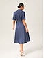 abordables Robes Midi-Denim Acetate Tencel Cinched Midi Dress