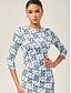 cheap Midi Dresses-Stretch Letter Print Backless Wrap Midi Dress