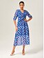 economico Vestiti maxi-Geometric Chiffon Block Maxi Dress