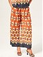 cheap Pants &amp; Shorts-Geometric Rayon Wide Leg Pants