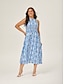 cheap Maxi Dresses-Halter Fitted Waist Maxi Dress