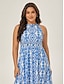 cheap Maxi Dresses-Halter Fitted Waist Maxi Dress