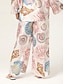 cheap Pants &amp; Shorts-Print Elastic Waist Wide Leg Pants