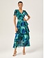 cheap Maxi Dresses-Flowy Multicolor Tiered Chiffon Dress
