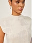 baratos Tank Tops &amp; Camis-Wool Jacquard Ivory Knit Top