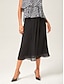 abordables afueras-Pleated Flowy Chiffon Midi Skirt