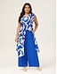 cheap Blouses-Printed High Slit Beach Top
