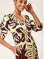 cheap Maxi Dresses-Slim Fit Botanical Maxi Dress