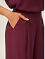 baratos calças e shorts-Burgundy Chiffon Wide Pants