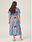 cheap Maxi Dresses-Floral V Neck Summer Maxi Dress