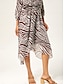 cheap Maxi Dresses-Chiffon Animal Print Ruched Maxi Dress