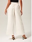 baratos calças e shorts-Ruched Tencel Linen Wide Leg Pants