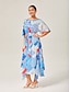 cheap Maxi Dresses-Ocean Inspired Color Block Maxi Dress