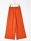 cheap Matching Sets-Orange Stand Collar Wide Leg Pants Set