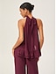 cheap Blouses-Romantic Ruffled Chiffon Halter Top