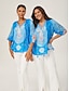 cheap Blouses-Print Pullover Vacation Top