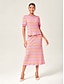 economico gonne-Knitted Stretch Color Block Skirt