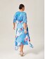 cheap Maxi Dresses-Ocean Inspired Color Block Maxi Dress
