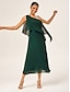 cheap Maxi Dresses-A-Line One Shoulder Chiffon Dress
