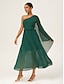 baratos Vestidos Tamanhos Grandes-Pleated Chiffon Asymmetric Maxi Dress