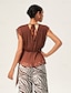 preiswerte Blusen-Asymmetric V Neck Sleeveless Top