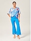 cheap Blouses-Geometric Ruched Top
