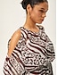 cheap Maxi Dresses-Chiffon Animal Print Ruched Maxi Dress