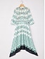 baratos Vestidos Midi-Geometric Cinched Waist Midi Dress
