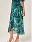 baratos Vestidos Tamanhos Grandes-Chiffon Ruffled Tie Front Midi Dress