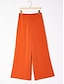 cheap Matching Sets-Orange Stand Collar Wide Leg Pants Set