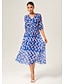 economico Vestiti maxi-Geometric Chiffon Block Maxi Dress