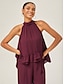 cheap Blouses-Romantic Ruffled Chiffon Halter Top