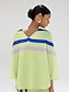 cheap Blouses-Satin V Neck Geometric Print Poncho Blouse