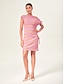 baratos Mini Vestidos-Knitted Stretch Ruched Mini Dress