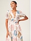 abordables Robes Midi-Smocked Design Linen Feel Midi Dress