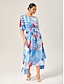 cheap Maxi Dresses-Ocean Inspired Color Block Maxi Dress