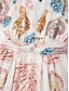 abordables Robes Midi-Smocked Design Linen Feel Midi Dress