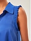 cheap Blouses-Collared Ruffled Trim Blouse