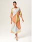 preiswerte Print Dresses-Cyclic Print High Neck Maxi Dress