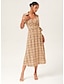 cheap Maxi Dresses-Vintage Print Stretch Wrap Maxi Dress