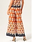 cheap Pants &amp; Shorts-Geometric Rayon Wide Leg Pants