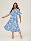 cheap Maxi Dresses-Print Waist Fitted Dress
