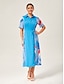 cheap Maxi Dresses-Color Block Shirt Dress
