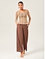 cheap Pants &amp; Shorts-Mocha Brown Slimming Straight-Leg Pants