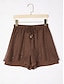 cheap Pants &amp; Shorts-Textured Chiffon Faux Two-Piece Shorts