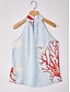 cheap Matching Sets-Ocean Print Vacation Set