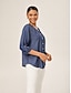 cheap Blouses-Soft Tencel Denim Cardigan